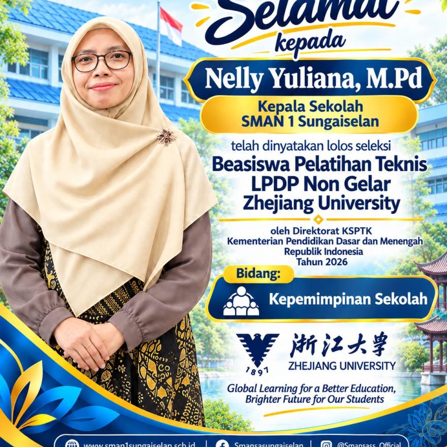 Prestasi Kepala Sekolah SMAN 1 Sungaiselan